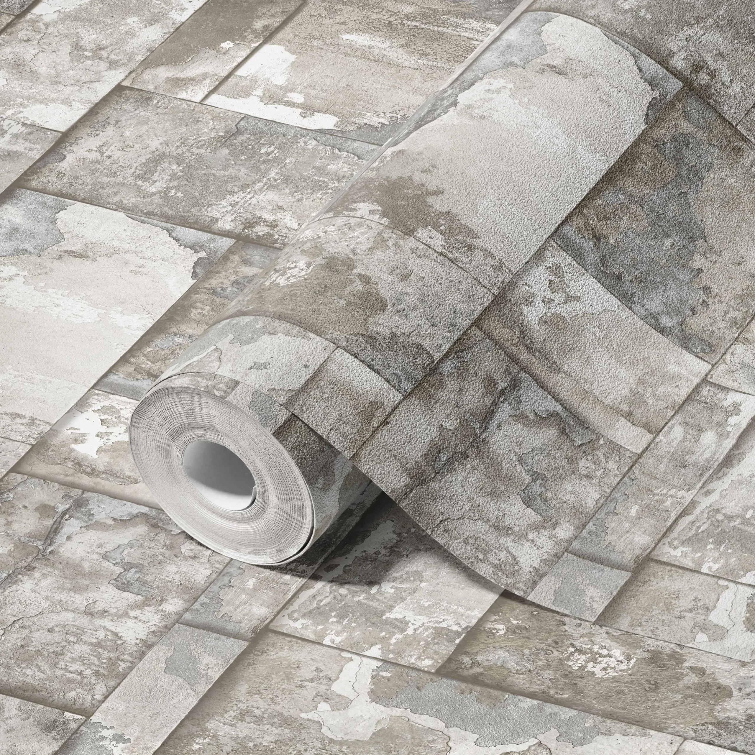 Gray Embossed Wallpaper – 3D Stone (23106-2)